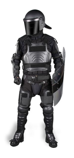 Damascus FX1 Protective Gear FlexForce Modular Hard Shell Full Body Crowd Control System Large Black - Damascus Protective Gear
