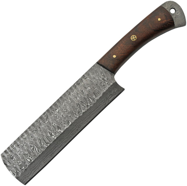 Damascus Hammer Cleaver Damascus Knife 6" Damascus steel cleaver style blade Brown wood handle - Damascus