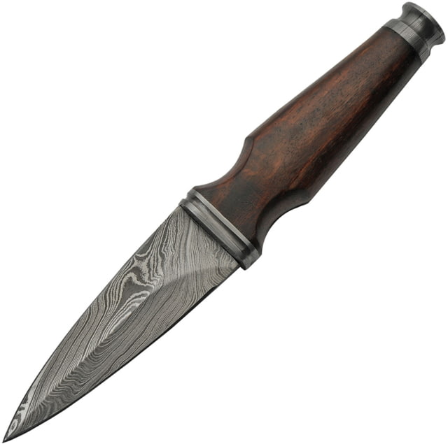 Damascus Sgian Dubh Damascus Knife 4.5" Damascus steel blade Brown wood handle - Damascus