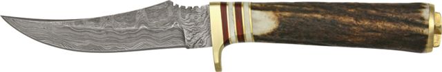 Damascus Slim Blade Skinner Fixed Knife - Damascus