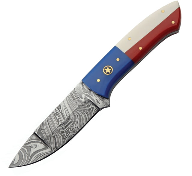 Damascus Texas Pride Fixed Blade - Damascus