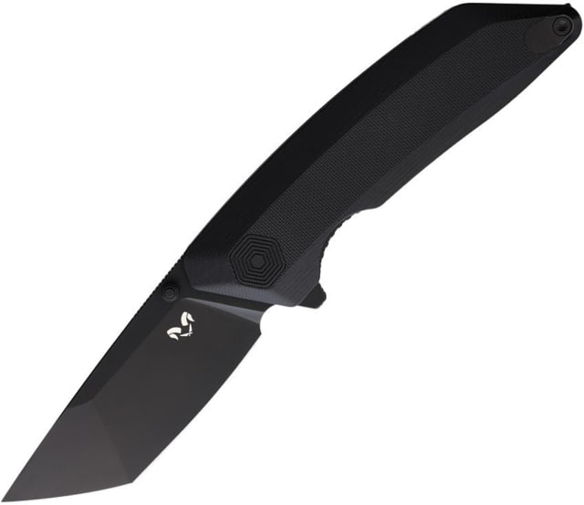 Damned Designs Chimera Black G10 Folding Knife 5in Closed 3.5in Black Coated 14C28N Sandvik Stainless Tanto Blade Black G10 Handle - Damned Designs