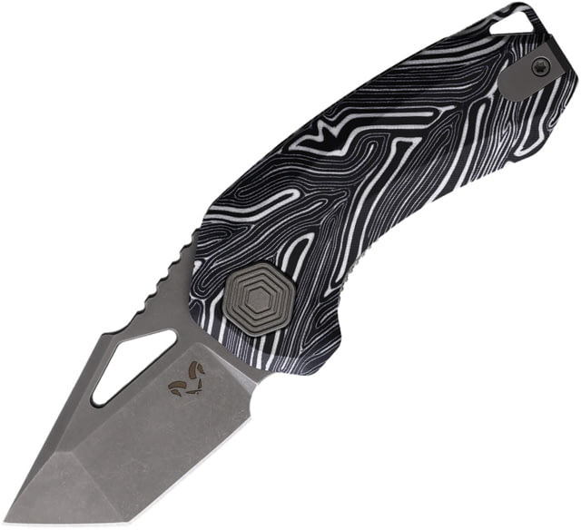 Damned Designs Oni Linerlock Damascus G10 DMN014BKWT - Damned Designs