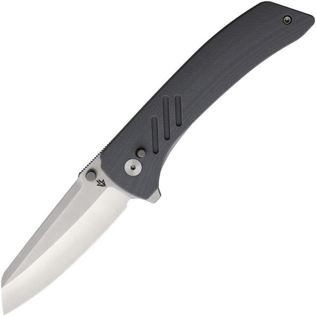 Dark Bolt Design Arcus BoltLock Sheep Folding Knife 4.5in Closed 3.25in Satin CPM-20CV Stainless Sheepsfoot Blade Gray G10 Handle