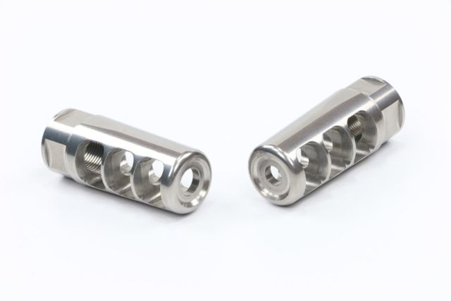 Dark Hour Defense 3 Gun Muzzle Brake 5.56mm 1/2x28 Threads Silver - Dark Hour Defense