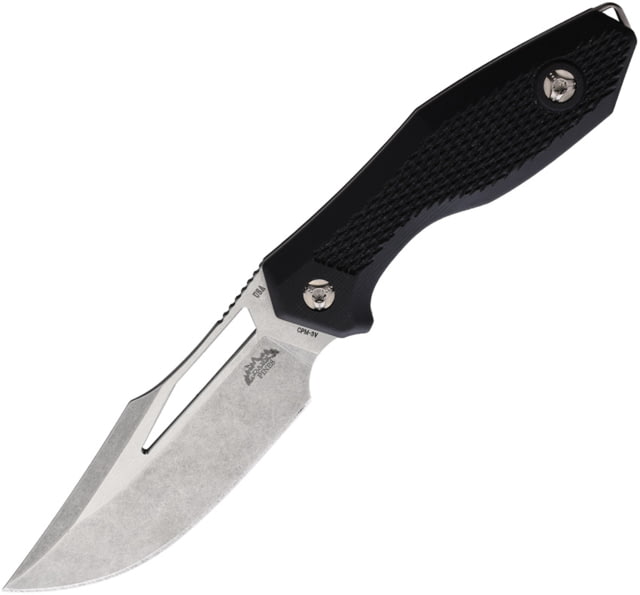 Dark Pines Widow Maker Black G10 Knife 8.25in Overall 4in Stonewash CPM-3V Carbon Steel Blade Black Checkered G10 Handle Kydex Sheath DPK001 WIDOW - Dark Pines