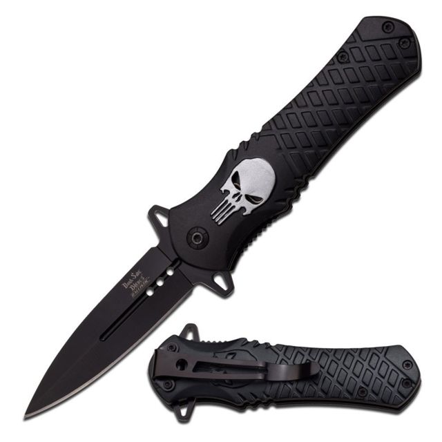 Dark Side Blades Folding Blade 4in Stainless Steel Blade Black Aluminum Handle - Dark Side Blades