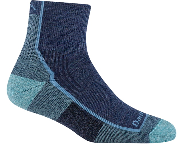 Darn Tough Hiker 1/4 Midweight Socks w/Cushion - Women's Blue Jay Small