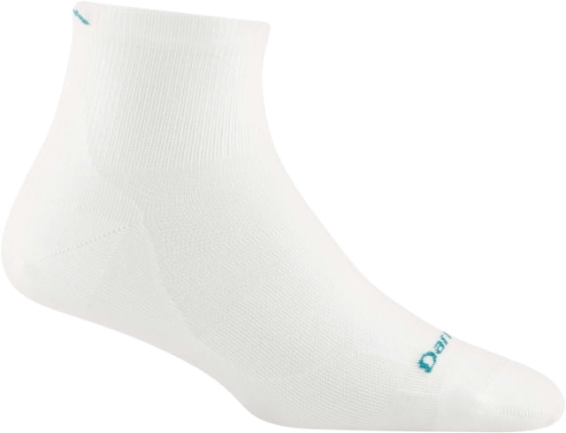 Darn Tough Run Quarter Ultra-Lightweight Running Socks - Womens White Small
