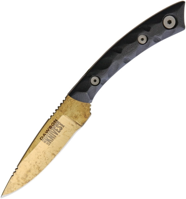 Dawson Knives Angler Fixed Blade Knife 6.75in Overall 3in Arizona Copper Finish Cpm-3V Carbon Steel Blade Black Sculpted G10 Handle Serialized Black - Dawson Knives
