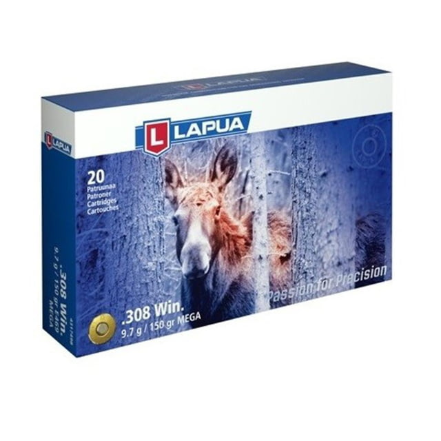 Lapua .308 Winchester 150 Grain Mega Soft Point Brass Cased Rifle Ammo 20 Rounds ua .308 Winchester 150 Grain Mega Soft Point Brass Cased Rifle 20 Rounds Ammo