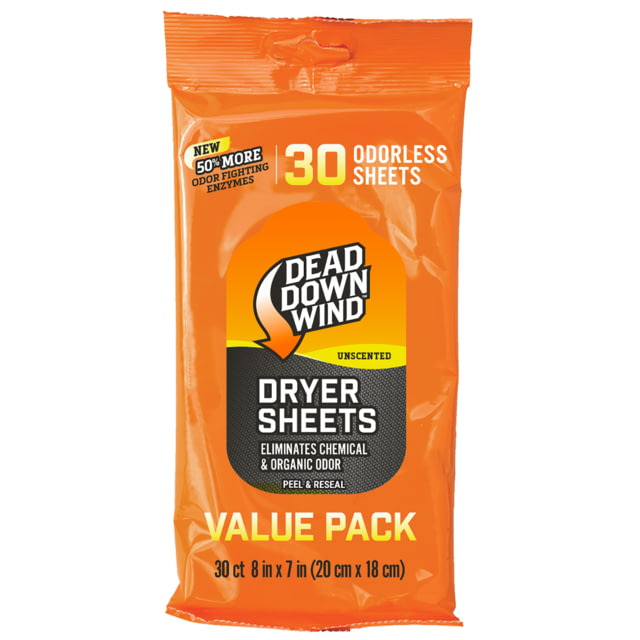 Dead Down Wind Dryer Sheets 8 x 7 in Pack of 30