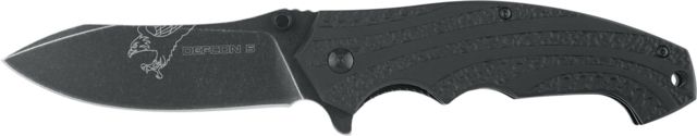 Defcon 5 Alpha Tactical Folding Knife 4.13in SS 8Cr13MOV Stonewashed Blade Anodized Textured Aluminum Handle Black - Defcon 5