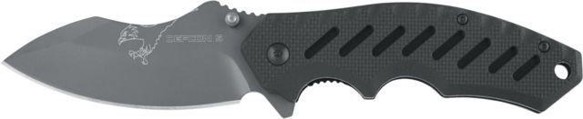 Defcon 5 India Tactical Folding Knife 3.54in SS 8Cr13MOV SS Blade w/ Ti Coating GFN Handle w/ Cut-Outs Black - Defcon 5