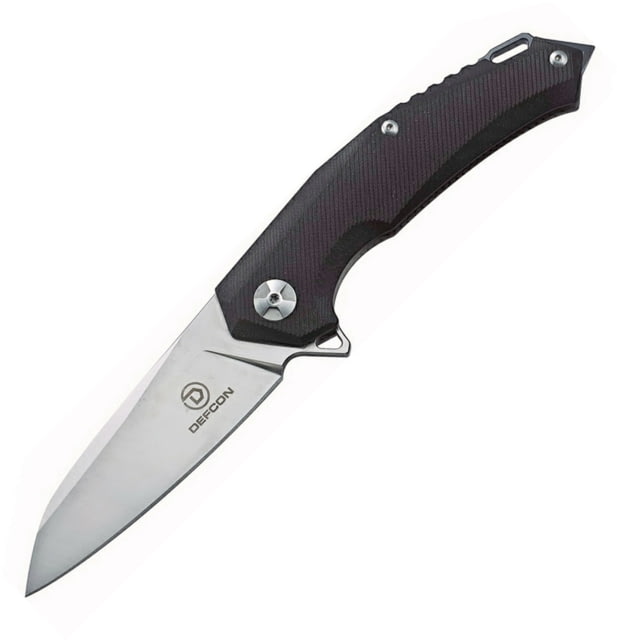 Defcon JK Hybrid Framelock Blk/Grn Folding Knife 3.63in D2 Tool Steel Sheepsfoot Blade Black G10 Handle With Green Titanium Back Handle Pocket Clip - Defcon