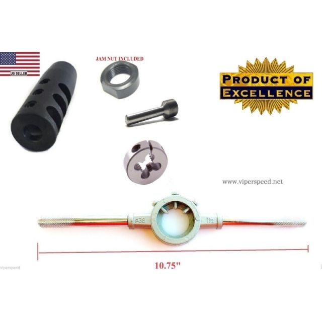 USED DELTAC Slingshot Muzzle Brake For AK47/SKS w/Complete Threading Kit Combo Black  EDEMO1 Used Condition Like New - Deltac