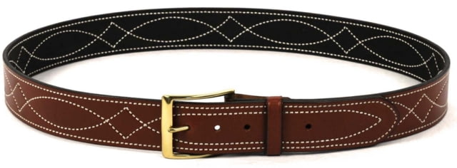DeSantis 1 3/4in. Fancy Stitched Lined Leather Belt Lined Tan 38