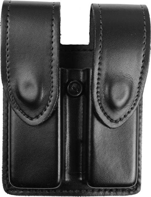 DeSantis Double Magazine Pouches Beretta 92M 96M H&K P7M8 SIG P225 S&W 539 639 39-04 39-06 909 Hidden Snap Closure Ambidextrous Plain Black - Desantis