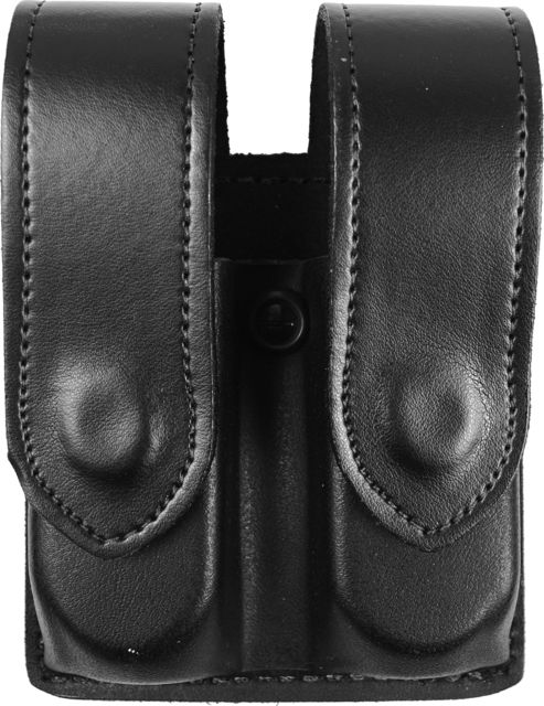 DeSantis Double Magazine Pouches Fits Most Double Stack 9mm/40cal Magazines Hidden Snap Closure Ambidextrous Plain Black - Desantis