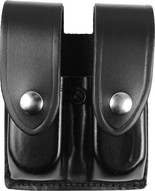 DeSantis Double Magazine Pouches Glock 19 23 H&K USP CPT 9/40 Nickel Snap Closure Ambidextrous Plain Black - Desantis