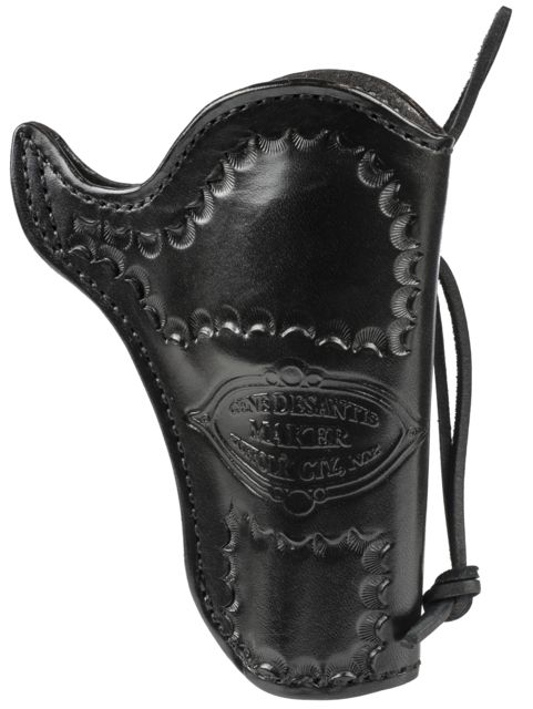 DeSantis Doc Holliday Cross Draw Leather Belt Holster Colt SAA 4 3/4in Ruger Vaquero 4 5/8in Left Hand Lined Black - Desantis