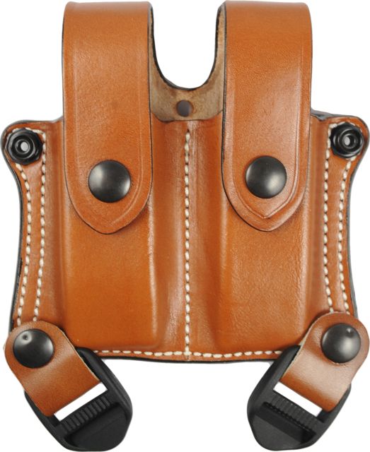 DeSantis Double Magazine Pouch for Shoulder Rigs Double Stack 9mm/40cal Ambidextrous Plain Tan - Desantis