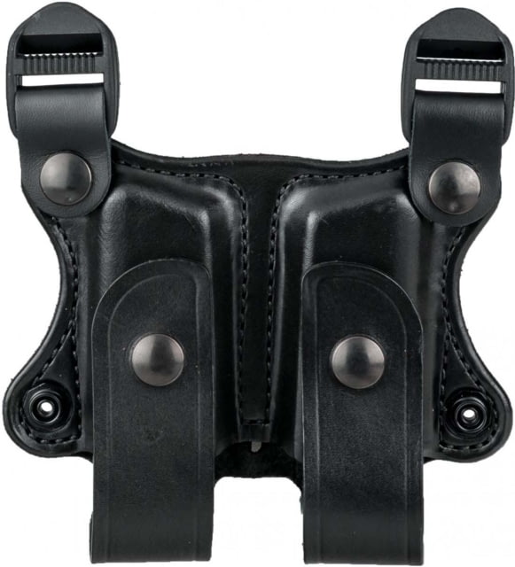 DeSantis Double Magazine Pouch for Shoulder Rigs Single Stack 9mm/40cal Ambidextrous Plain Black - Desantis
