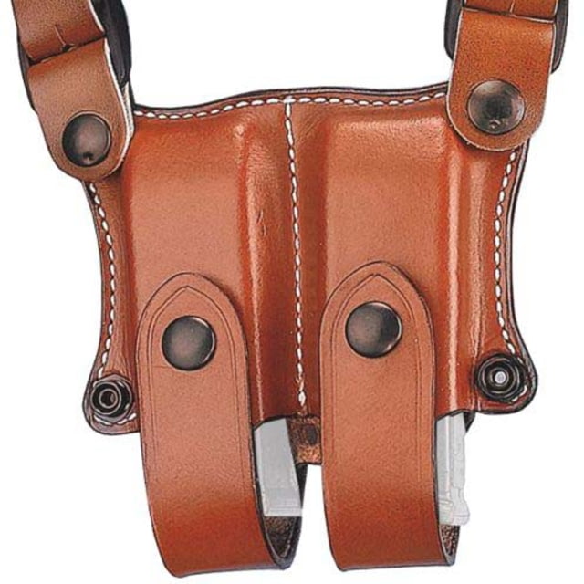 DeSantis Double Magazine Pouch for Shoulder Rigs Single Stack 9mm/40cal Ambidextrous Plain Tan - Desantis