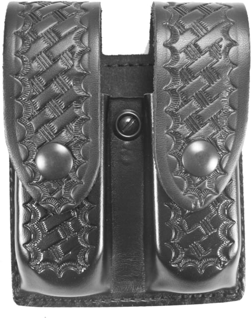 DeSantis Double Magazine Pouches Fits Most Double Stack 9mm/40cal Magazines Snap Closure Ambidextrous Basketweave Black - Desantis