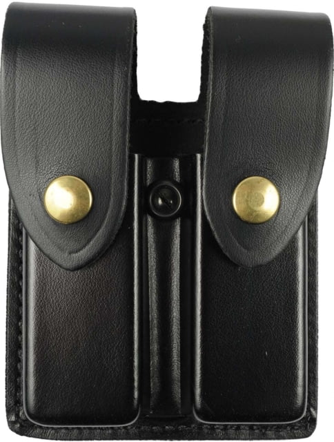 DeSantis Double Magazine Pouches Glock 19 23 H&K USP CPT 9/40 Brass Snap Closure Ambidextrous Plain Black - Desantis