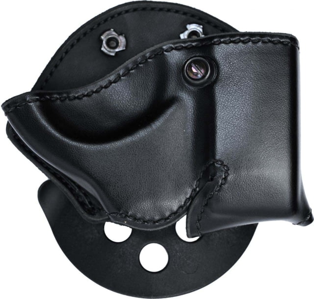 DeSantis Double Play Cuff and Mag Leather Case Long and Short Double Stack 9mm/40cal Left Hand Plain Black - Desantis