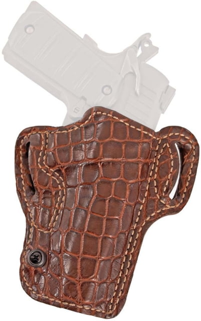 DeSantis Gator Sting Leather Belt Holsters Fits Standard 1911 Models 5in From Colt S&W SIG Sauer Ruger Kimber Springfield Left Hand Alligator Tan - Desantis