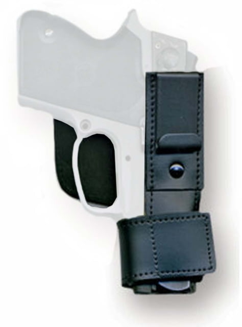 DeSantis Invisible Agent Leather IWB Holster w/Clip Fits Most Semi Autos and Revolvers Left Hand Plain Black - Desantis