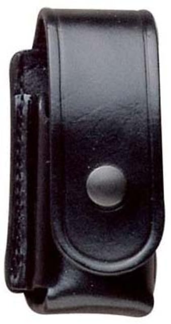 DeSantis Leather Chemical Spray Holder Fits Most Chemcal Spray Canisters About 5in High Hidden Snap Closure Ambidextrous Basketweave Black - Desantis