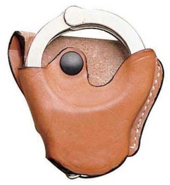 DeSantis Leather Handcuff Case S&W 100 Ambidextrous Plain Tan - Desantis
