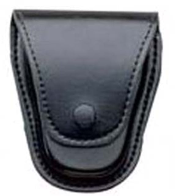 DeSantis Leather Handcuff Case S&W 100 Handcuffs Hidden Snap Closure Ambidextrous Plain Black - Desantis