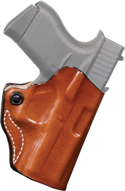 DeSantis Mini Scabbard Leather Belt Holster H&K CC9 With Or Without Red Dot Sight Right Tan - Desantis