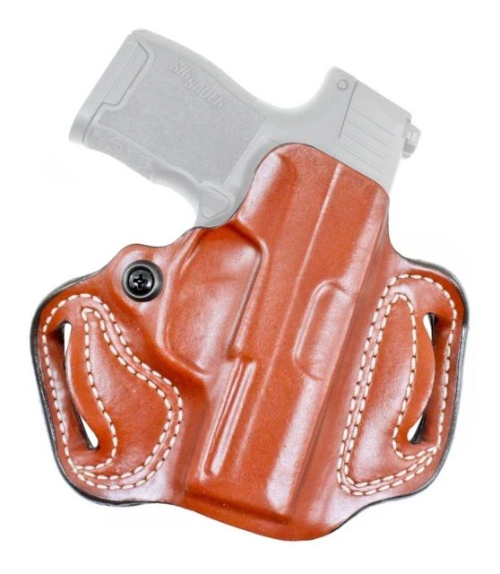 DeSantis Mini Slide Leather Belt Holster Glock 43/Glock 43X/Glock 48 Left Hand Plain Tan - Desantis