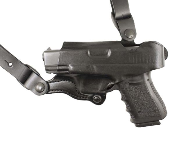 DeSantis New York Undercover - Shoulder Leather Holster Only Glock 17 19 22 23 26 27 36 19X 45 Left Hand Plain Black - Desantis