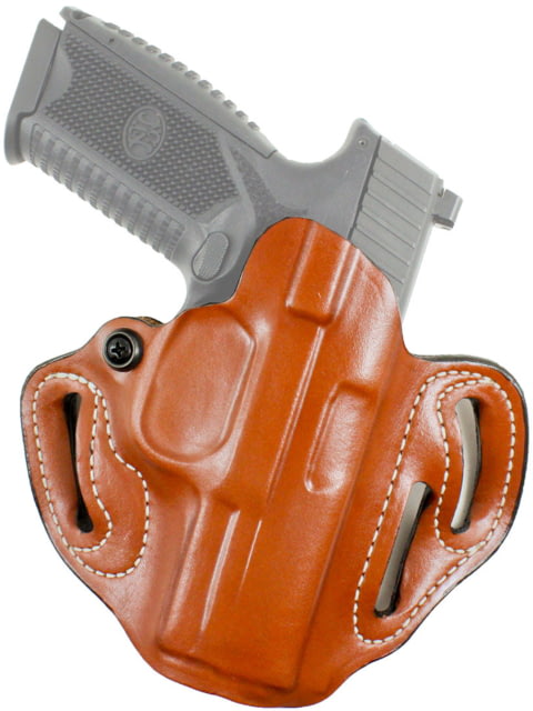 DeSantis Speed Scabbard OWB Leather Holster. S&W M&P 5.7 Left Hand Tan - Desantis