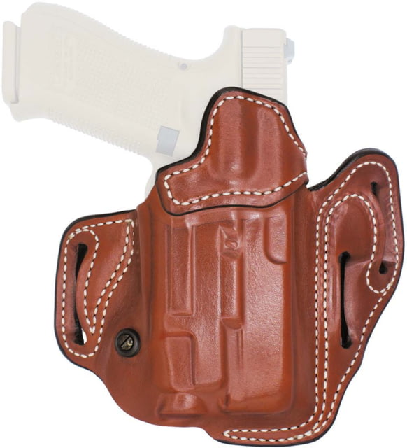 DeSantis Vengeance Scabbard Leather OWB Holster Left Tan Streamlight TLR-1 And w/Or Without Red Dot Sight - Desantis