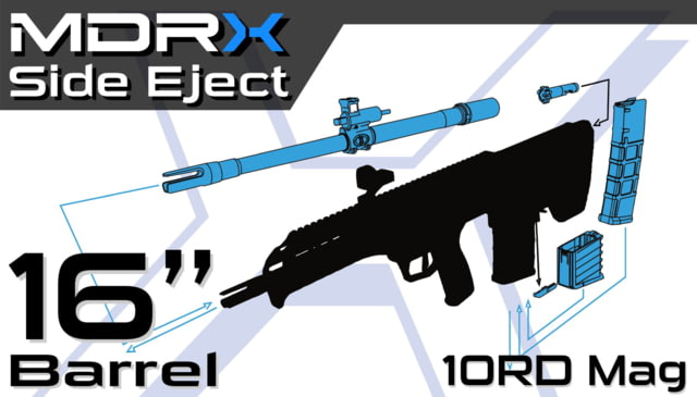 USED Desert Tech MDRx Forward Eject Caliber Conversion Kit w/ Bolt 16in .300 AAC Blackout Barrel 10 Round Magazine Black  EDEMO1 Used - Desert Tech