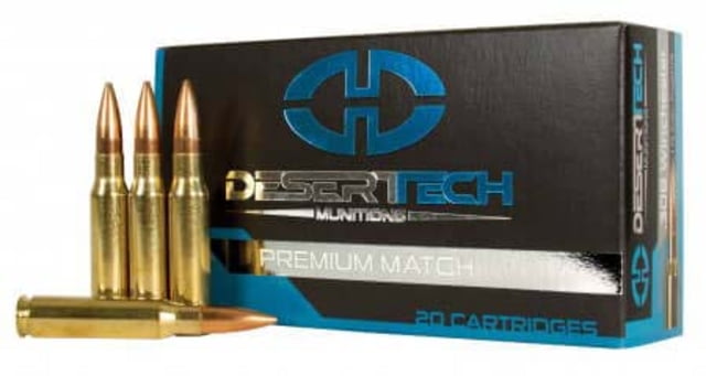 Desert Tech Premium Match .308 Winchester 175 grain Open Tip Match Boat-Tail Brass Cased Centerfire Rifle Ammo 20 Rounds - Desert Tech
