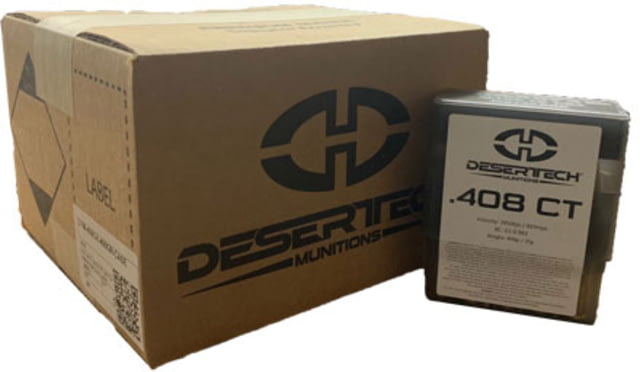 Desert Tech Premium Match .408 Cheyenne Tactical 446 grain Open Tip Match Brass Cased Centerfire Rifle Ammo 100 Rounds - Desert Tech