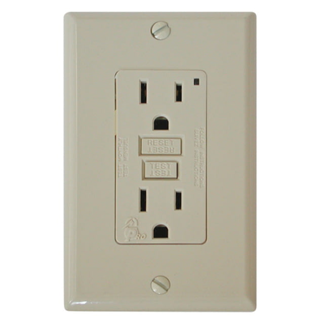 Diamond Group Gfi Receptacle With LED Indicator Light 15A 120V Ivory - Diamond Group
