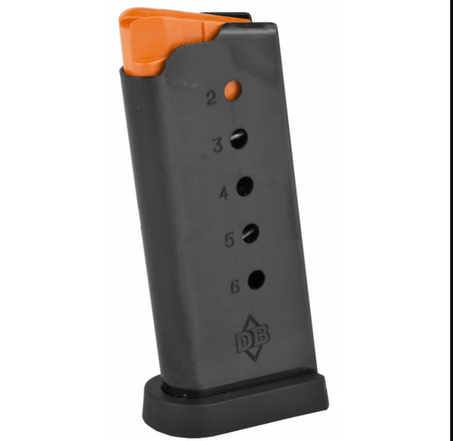 mondback Firearms DB9 Gen 2 Pistol Magazine 9mm Luger 6 Round Diamondback DB9G4 Blued 1 Pack Steel Ammo