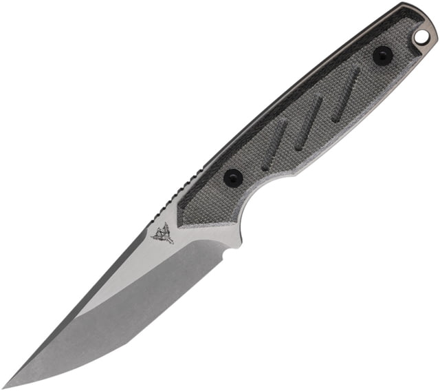 Dirty Bird Knives Fox Mod III SW Micarta Fixed Blade Knife 8in Overall 3.75in Stonewash/Satin 154CM Blade Black Canvas Micarta Handle Kydex Sheath - Dirty Bird Knives