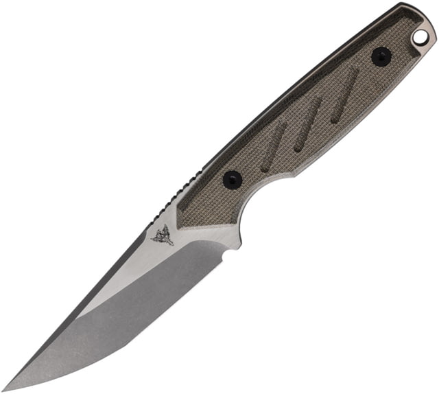 Dirty Bird Knives Fox Mod III SW OD Micarta Fixed Blade Knife 8in Overall 3.75in Stonewash/Satin 154CM Blade Green Canvas Micarta Handle Kydex Sheath - Dirty Bird Knives