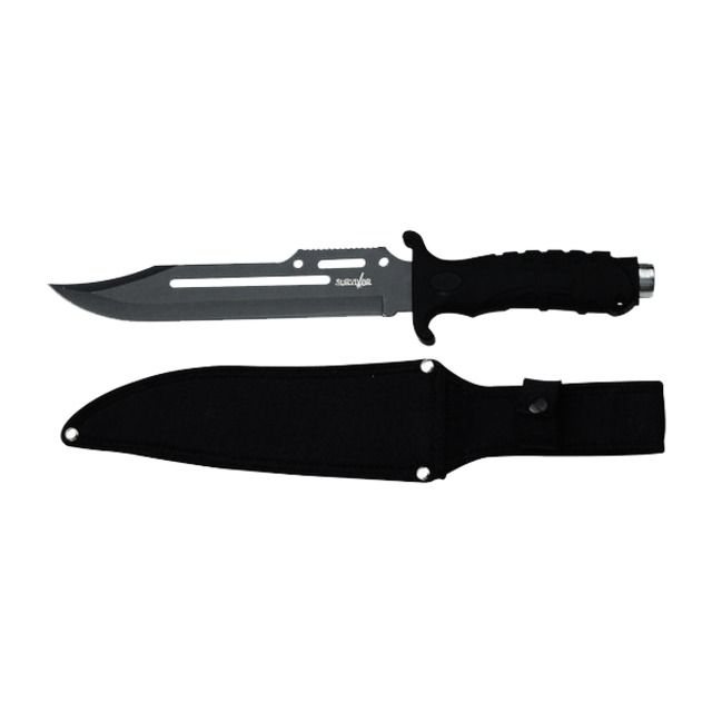 Survivor Black Handle Hunting Knife HK - Survivor