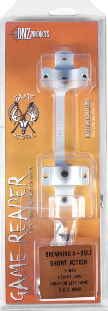 DNZ Products Game Reaper Scope Mount - Browning A Bolt Short Action Low Ring 1 in Tube Silver - Dnz Products